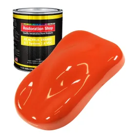 Charger Orange Acrylic Enamel Auto Paint - Gallon Paint Color Only - Professional Single Stage Gloss Automotive Car Truck Equipment Coating, 2.8 VOC