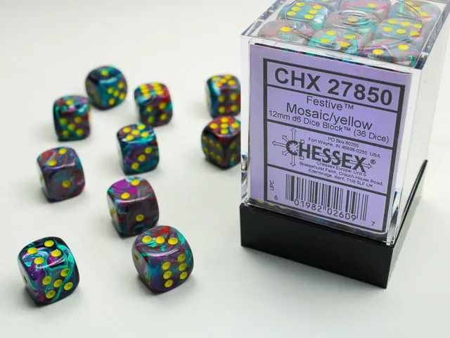 Chessex 12mm d6 Dice Block (36)