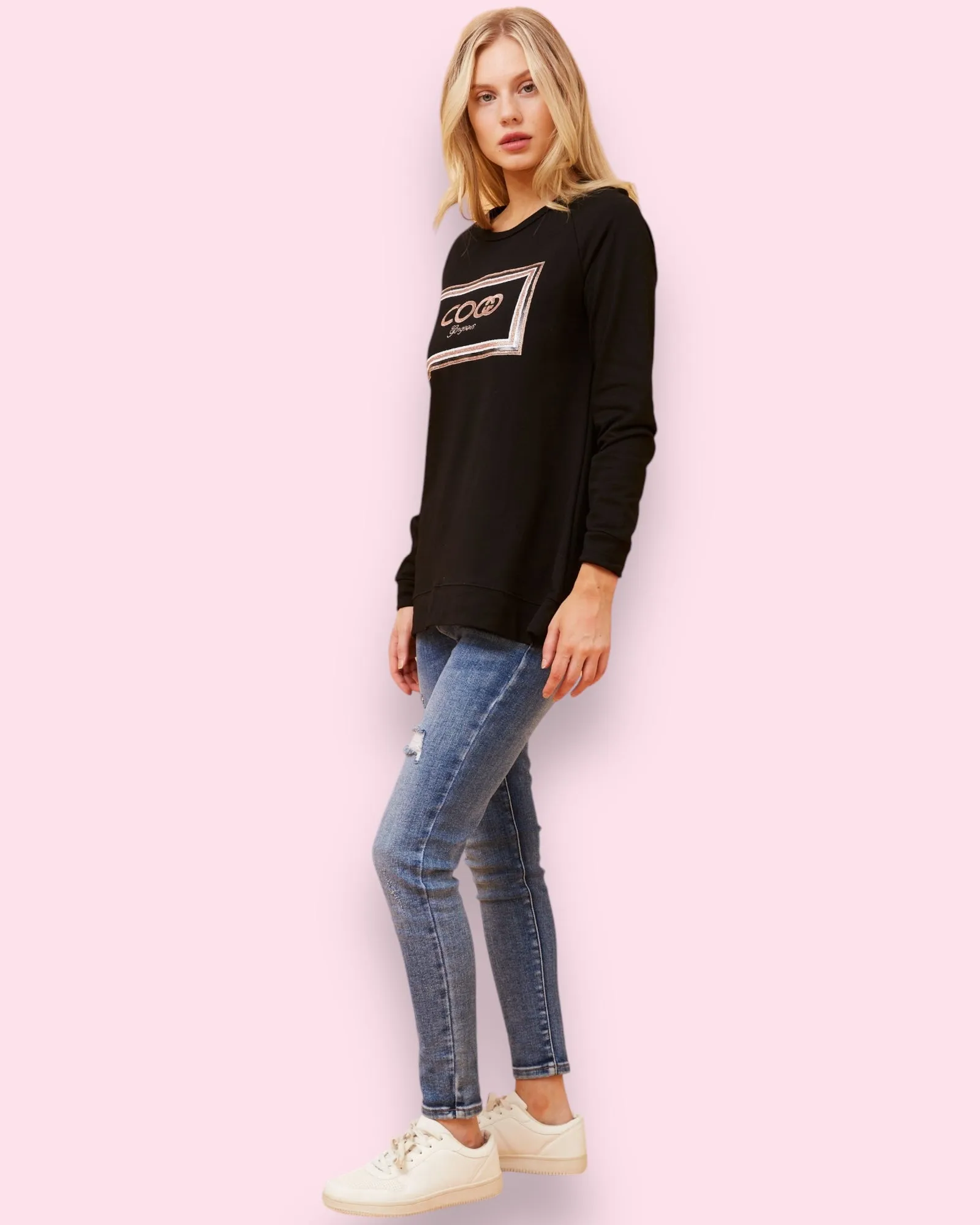 Coco Long Sleeve Tee - Black
