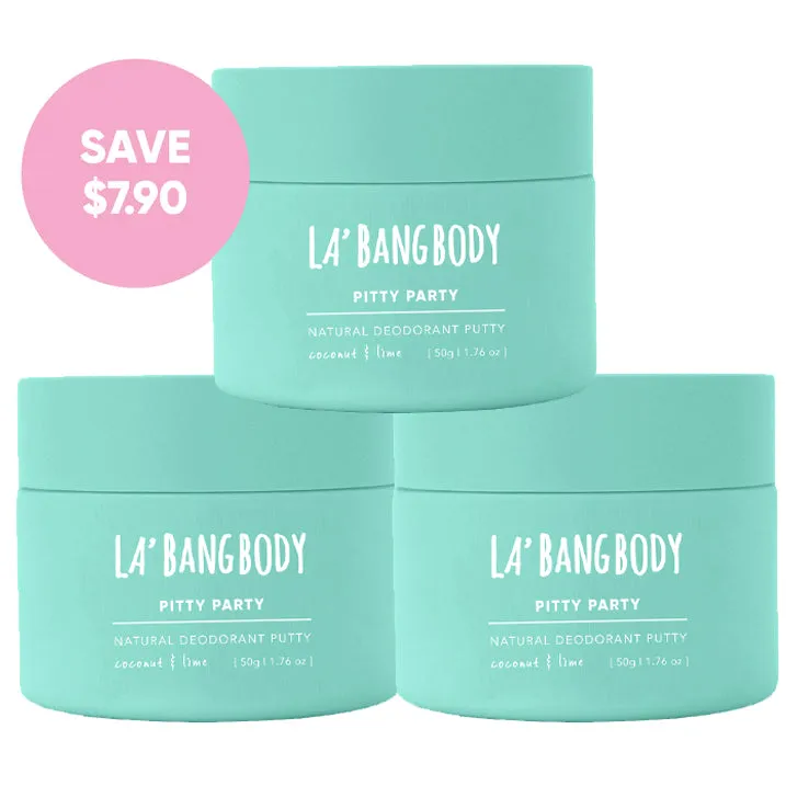 Coconut & Lime - Pitty Party Natural Deodorant Triple Bundle