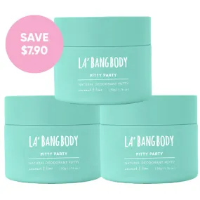 Coconut & Lime - Pitty Party Natural Deodorant Triple Bundle