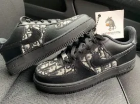 Custom Air Force 1 Black Dior Beige
