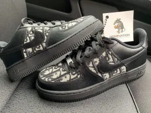 Custom Air Force 1 Black Dior Beige