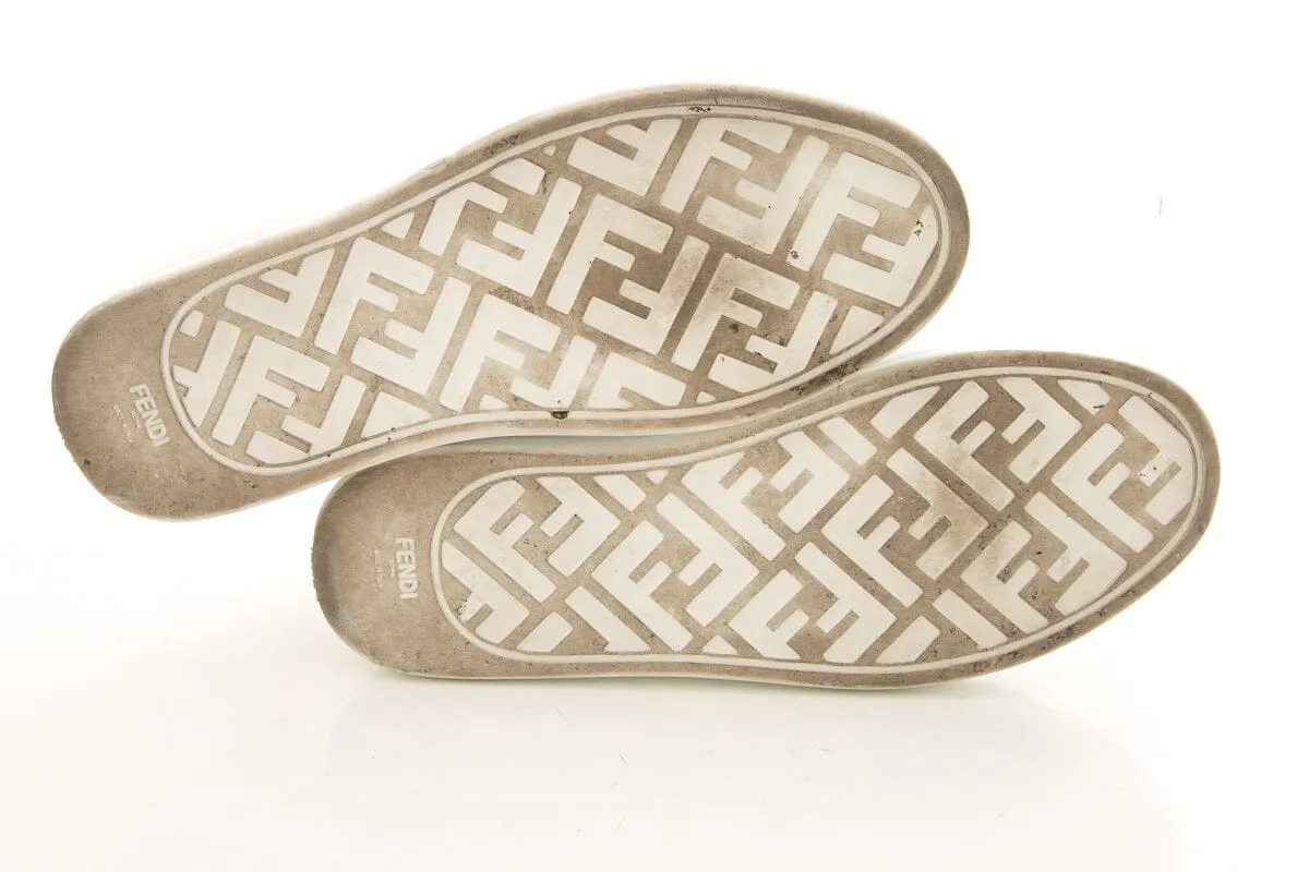 Fendi White Zucca Platform Sneakers SZ 41