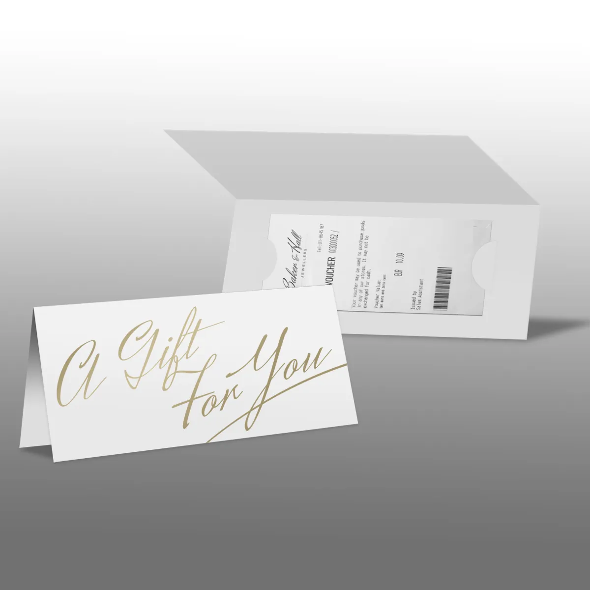 Gift Voucher Card and Envelope - Gold (Pack of 25)
