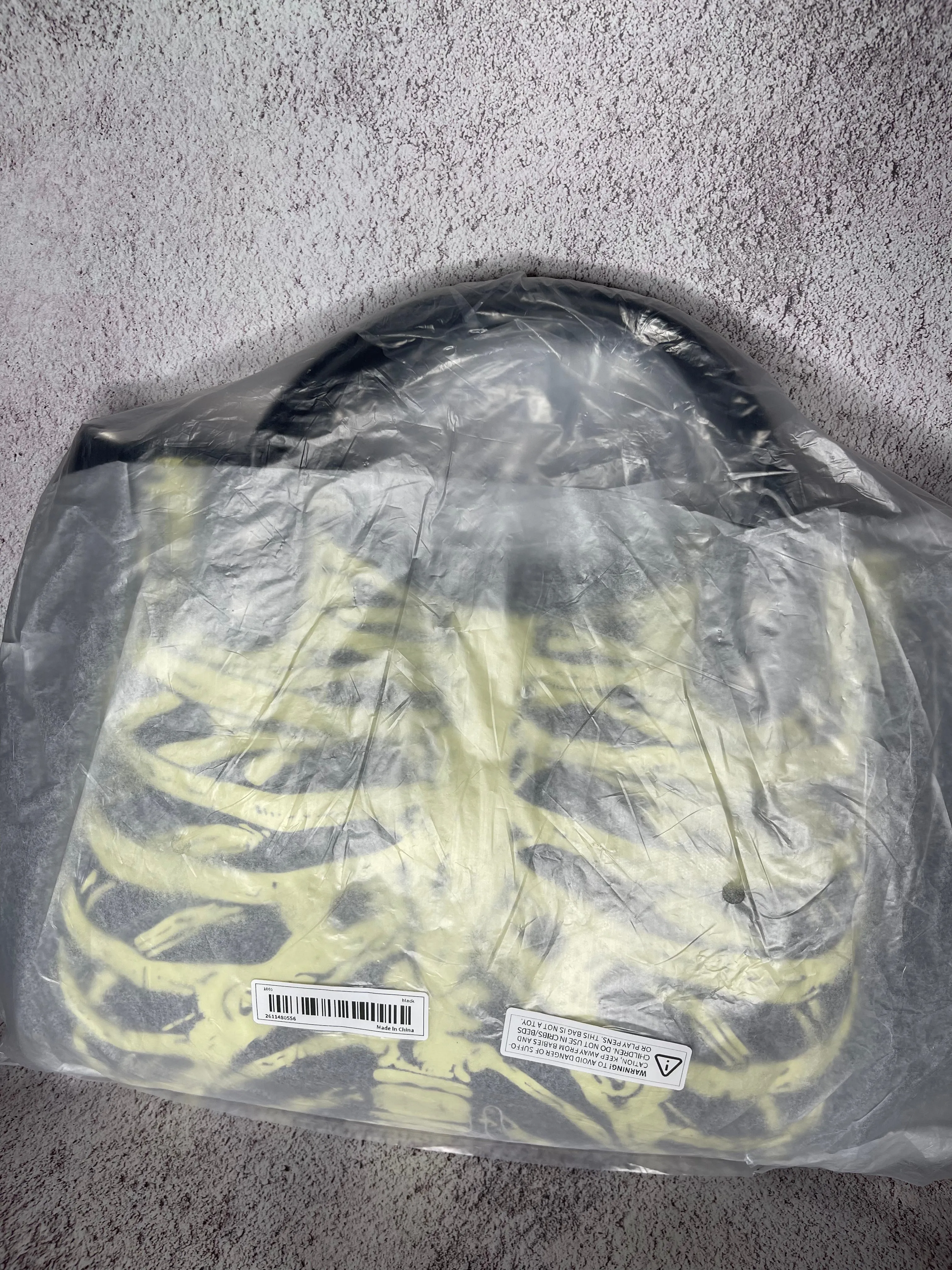 Glow in the Dark Black Canvas Rib Cage Bag