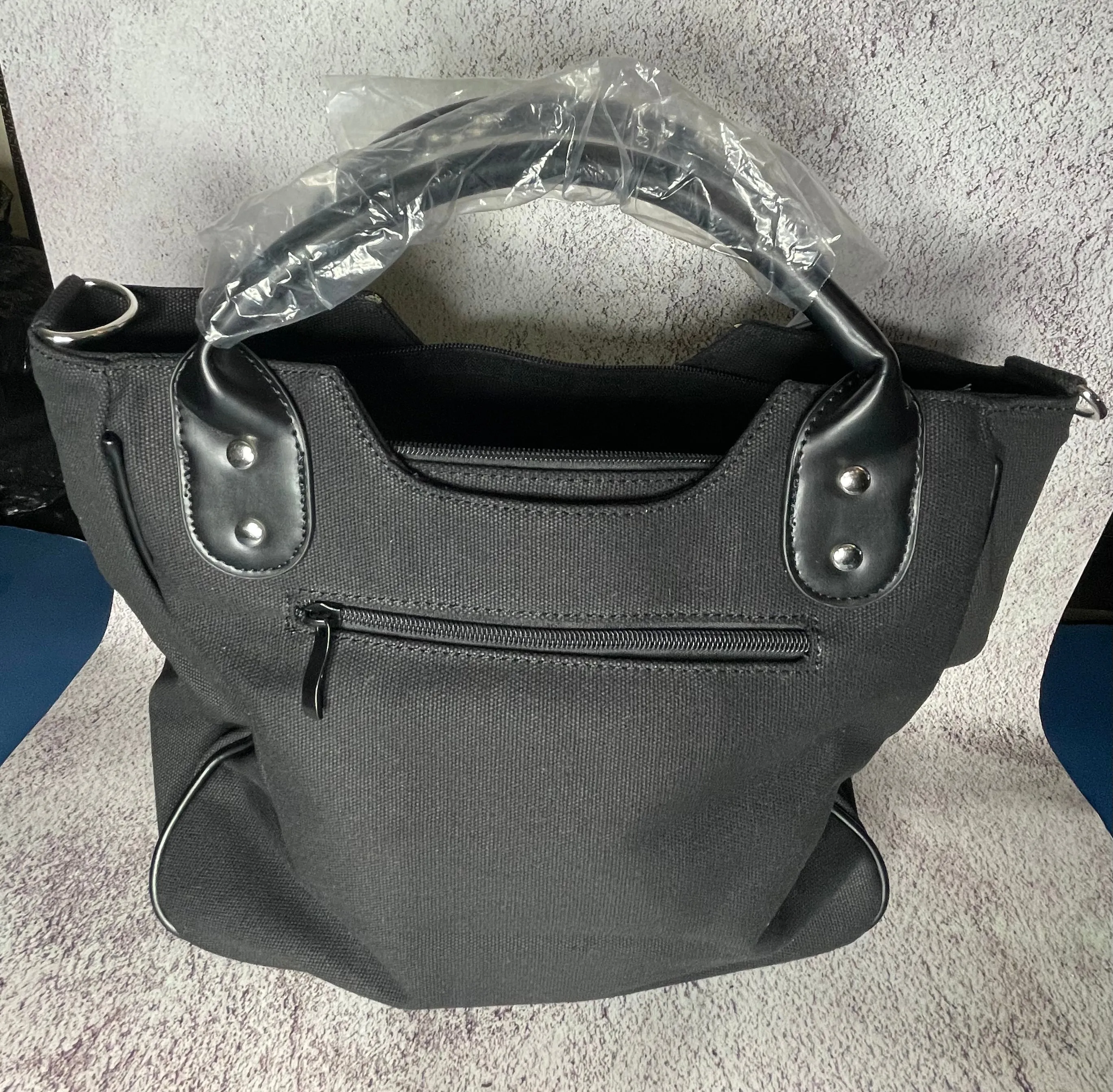 Glow in the Dark Black Canvas Rib Cage Bag