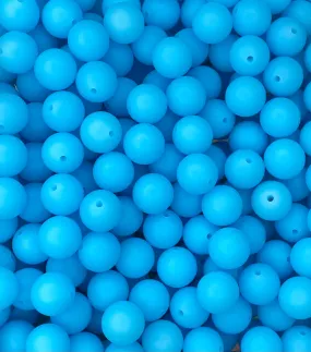 Neon Blue Glow 15mm Round