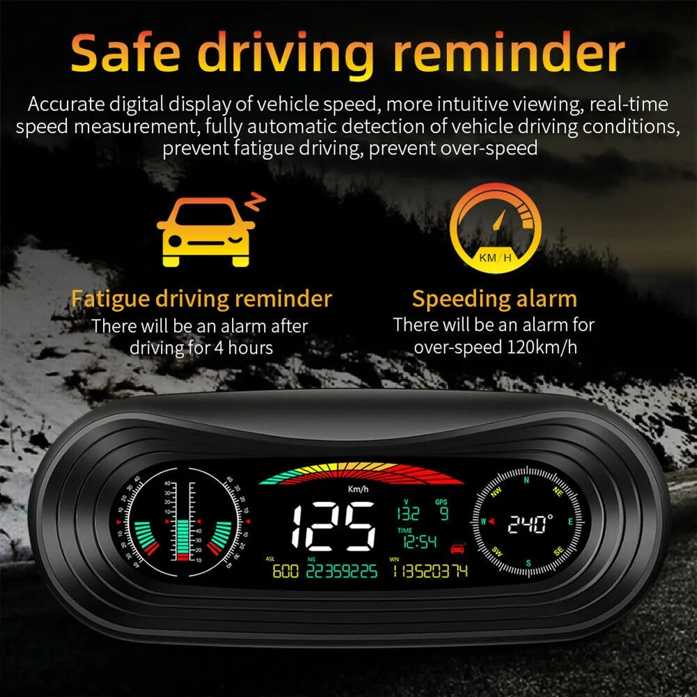 P18 Car  Hud  Head-Up  Display Portable Off-road Level Slope