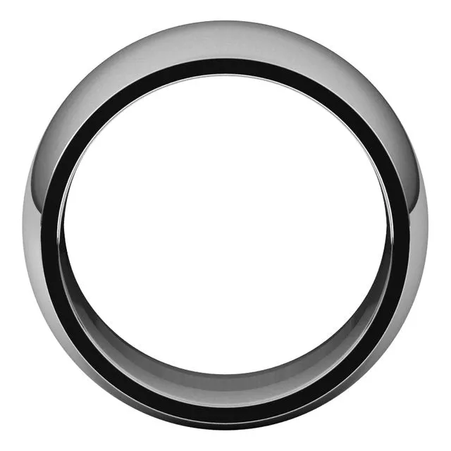 Palladium Domed Comfort Fit Wedding Band, 12 mm Wide