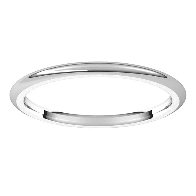 Palladium Domed Comfort Fit Wedding Band, 1.5 mm Wide