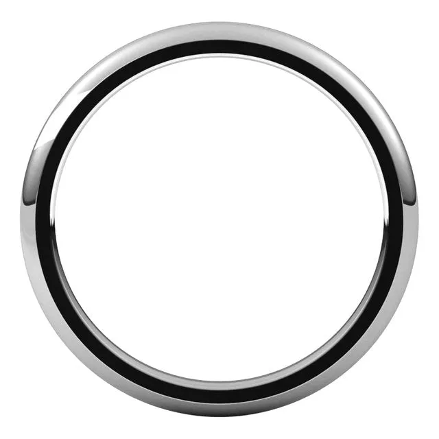 Palladium Domed Comfort Fit Wedding Band, 2 mm Wide
