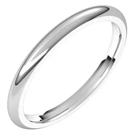 Palladium Domed Comfort Fit Wedding Band, 2 mm Wide