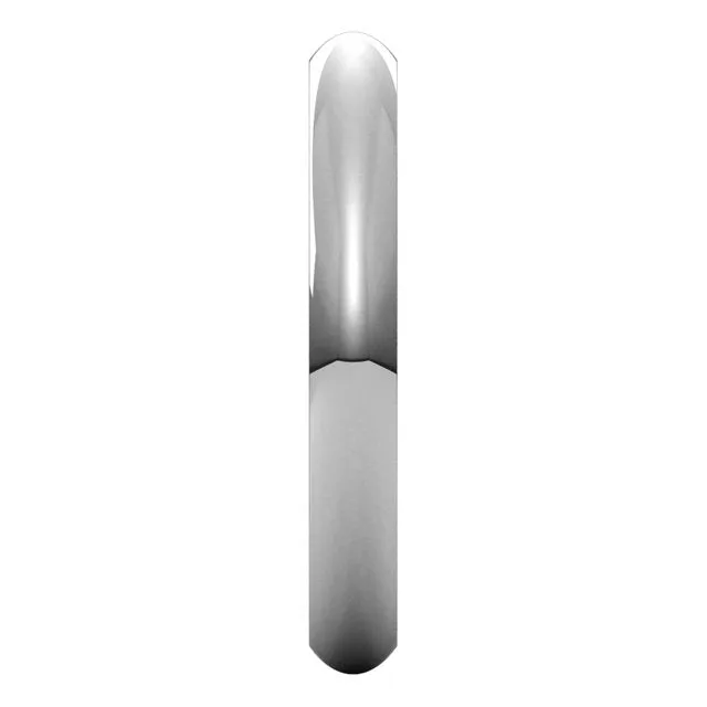 Palladium Domed Comfort Fit Wedding Band, 3 mm Wide