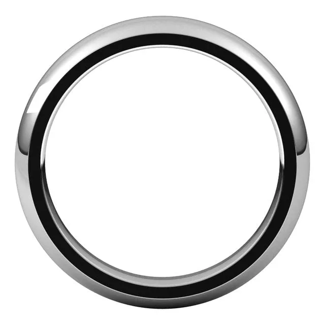 Palladium Domed Comfort Fit Wedding Band, 4 mm Wide