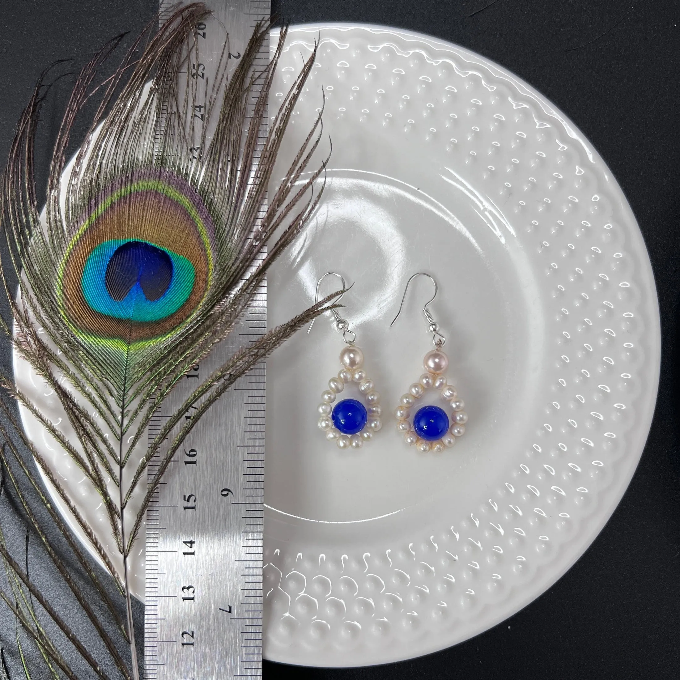 Pearl and Sapphire Earrings