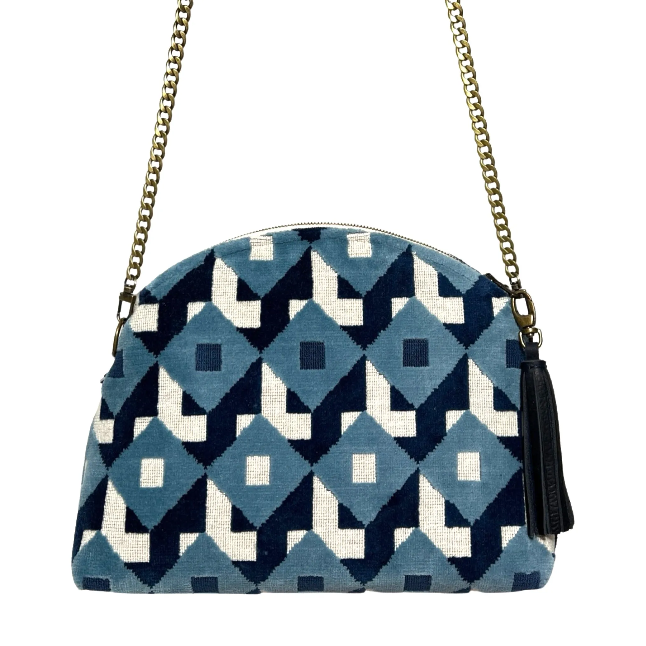 Retro Cut Velvet Geometric Purse