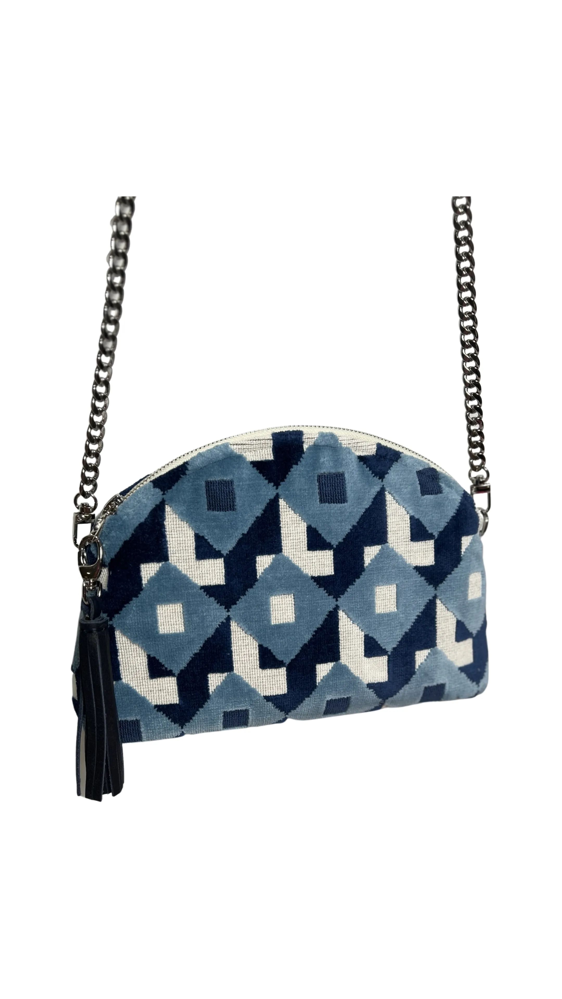 Retro Cut Velvet Geometric Purse