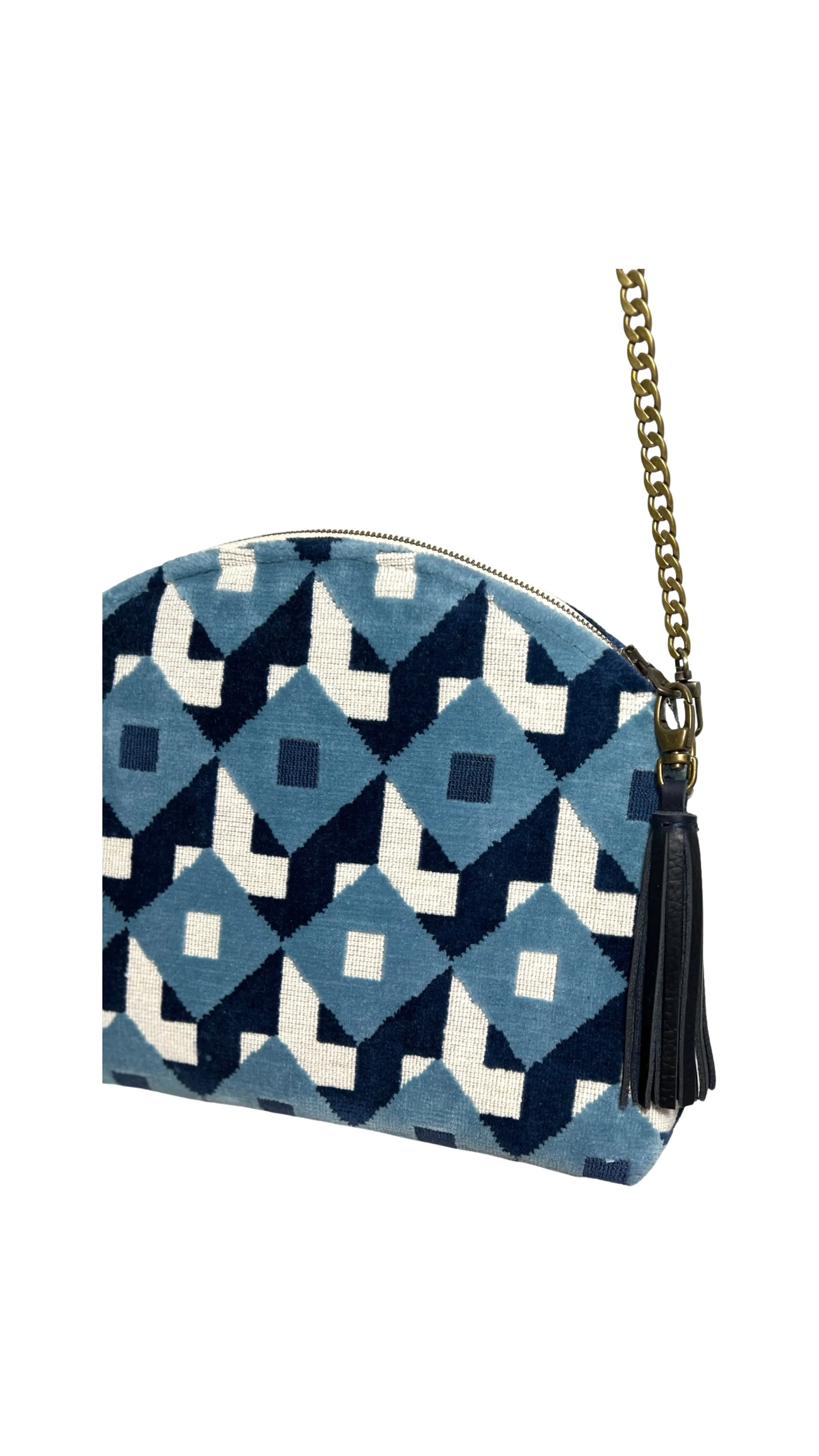 Retro Cut Velvet Geometric Purse