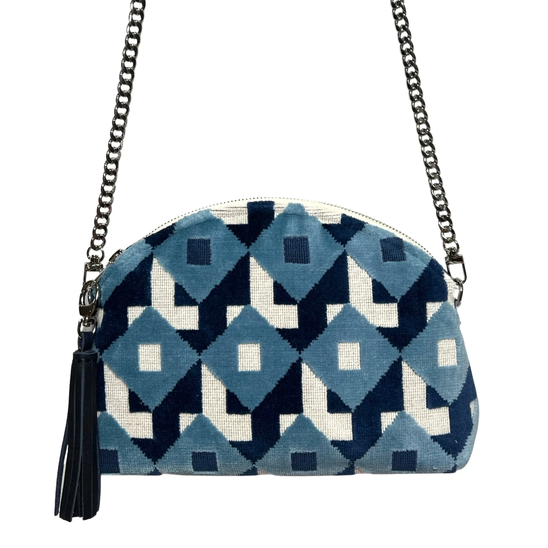 Retro Cut Velvet Geometric Purse