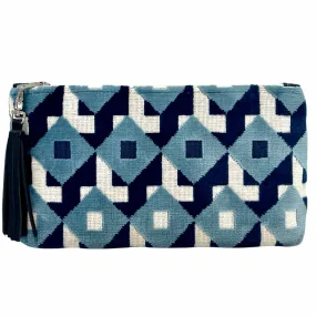 Retro Geometric Velvet Clutch
