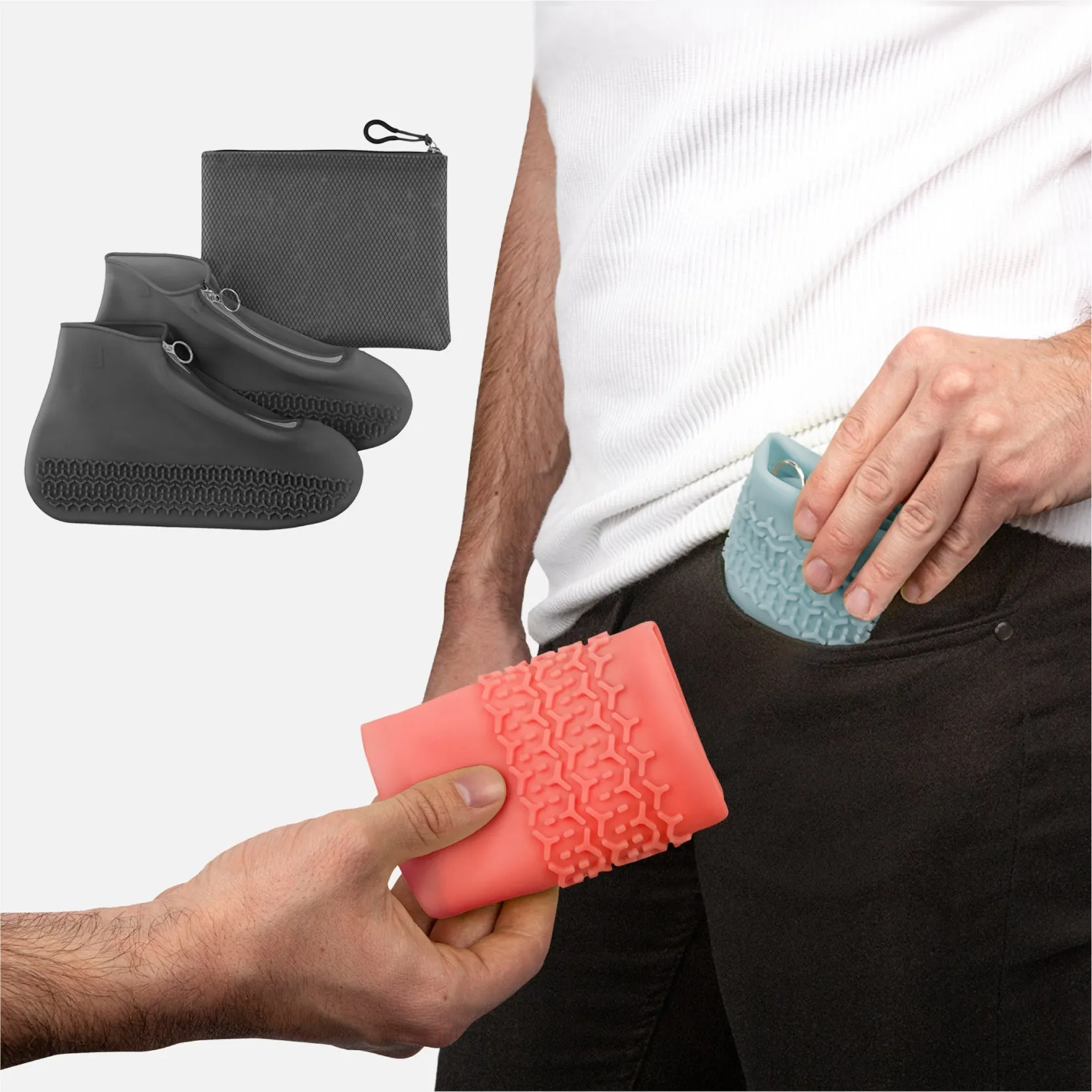 Shoe Covers - Premium Quality, WaterProof Silicone, Durable, Reusable and Ultra Elastic. Non-Slip, Flexible and Easy To Clean. 5 Colours