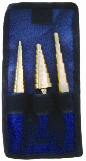 STEP DRILL SET 3PCE IN BLISTER